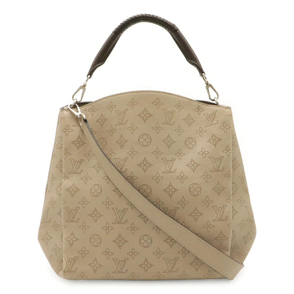 LOUIS VUITTON Mahina Babylon Shoulder Bag Leather Galet Pink Beige Cream